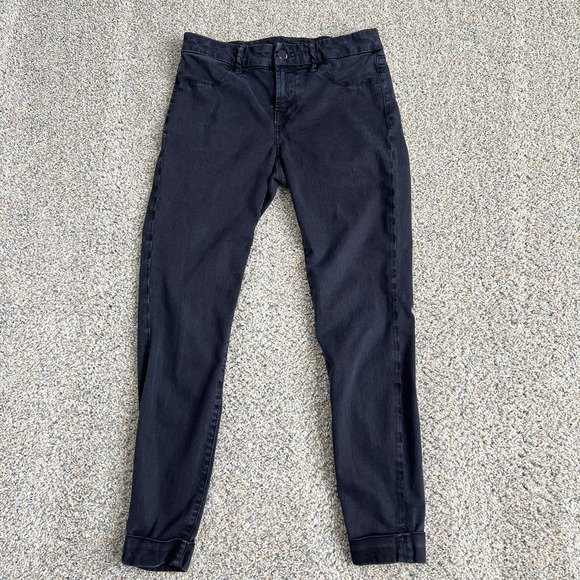 J. Brand Anja Pants Women's 25 Cuffed Skinny Leg Low Rise Black Stretchy Cropped - Picture 1 of 8